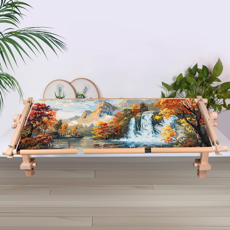 GuoFa Embroidery Tapestry Scroll Frame, Detachable Cross Stitch Frame, Scroll Embroidery&Quilting Holder for Cross Stitch, Needlepoint, and Sewing Projects (30.31inch*11.8inch) - Image 5